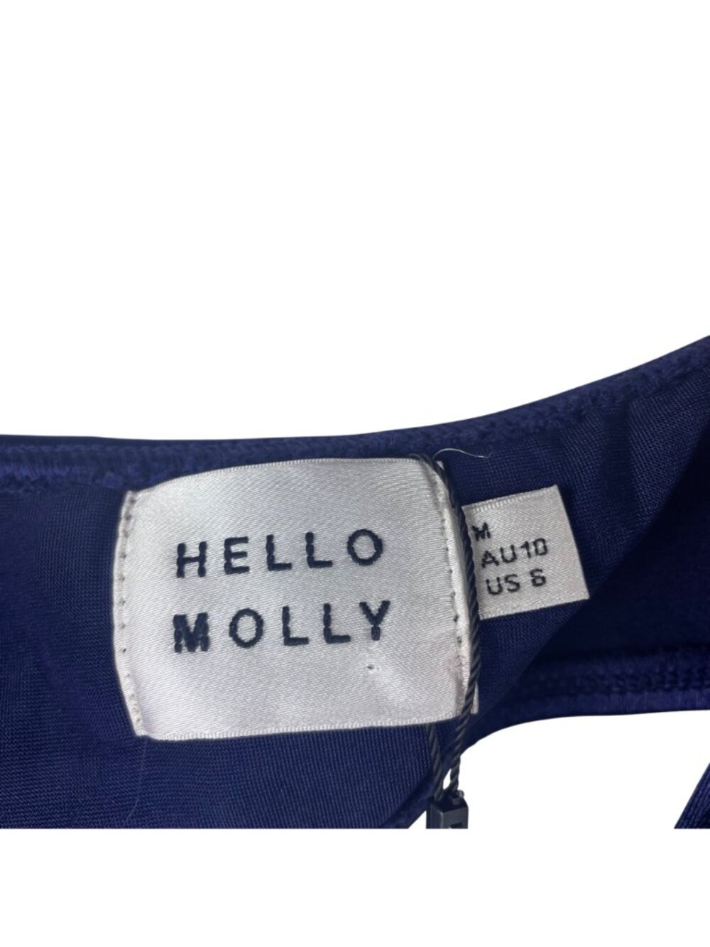 Hello Molly Angels in America Size 6 Navy Satin Cut Out Evening Gown Maxi Dress - Picture 7 of 15